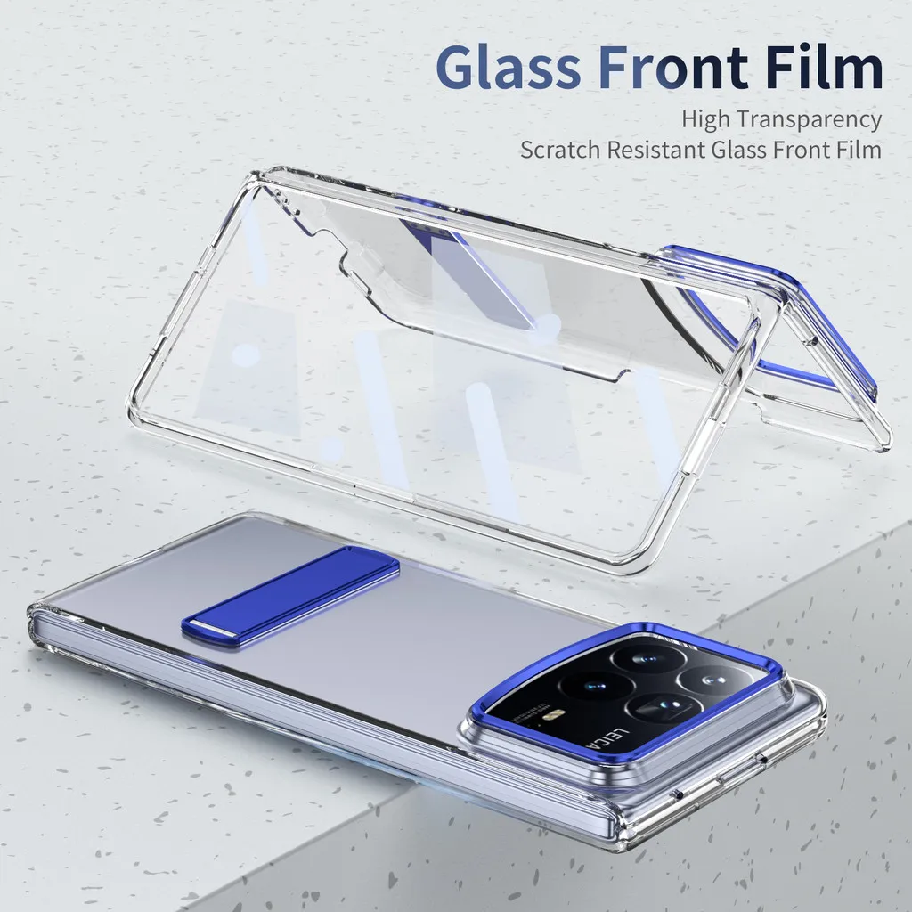 Transprent Protective Case For Xiaomi Mix Fold 4 With Glass Film Alloy Bracket Cover