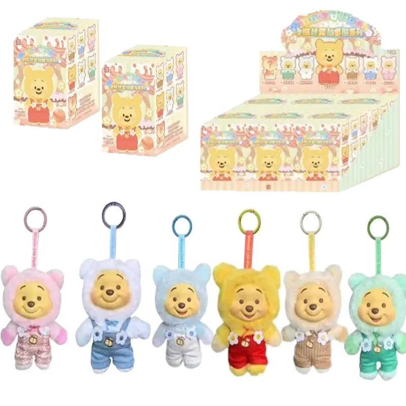 Caja ciega de la serie de dulces de Winnie de Disney The Pooh, bonita muñeca colgante, caja misteriosa sorpresa, bolsa de coche, decoración, regalo de Navidad para niños