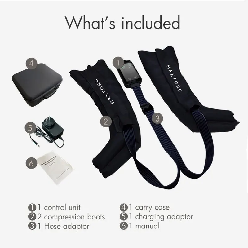 MF-AWI 4 Airbags Air Compression Leg Massager Boots Professional 3 Modes Timing Control Rechargeable Battery Full Leg