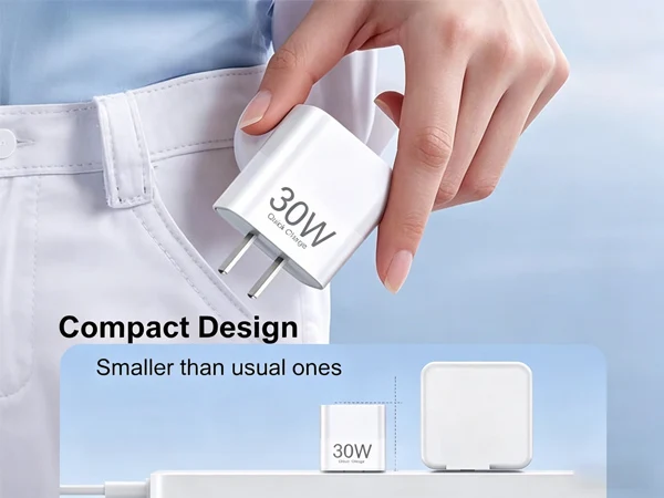 UYUXIO 30W USB-C Wandladegerät US EU Stecker PD Superschnelles Ladegerät Netzteil für Samsung Galaxy iPhone 17 16 15 14 Pro Max – Detail 1