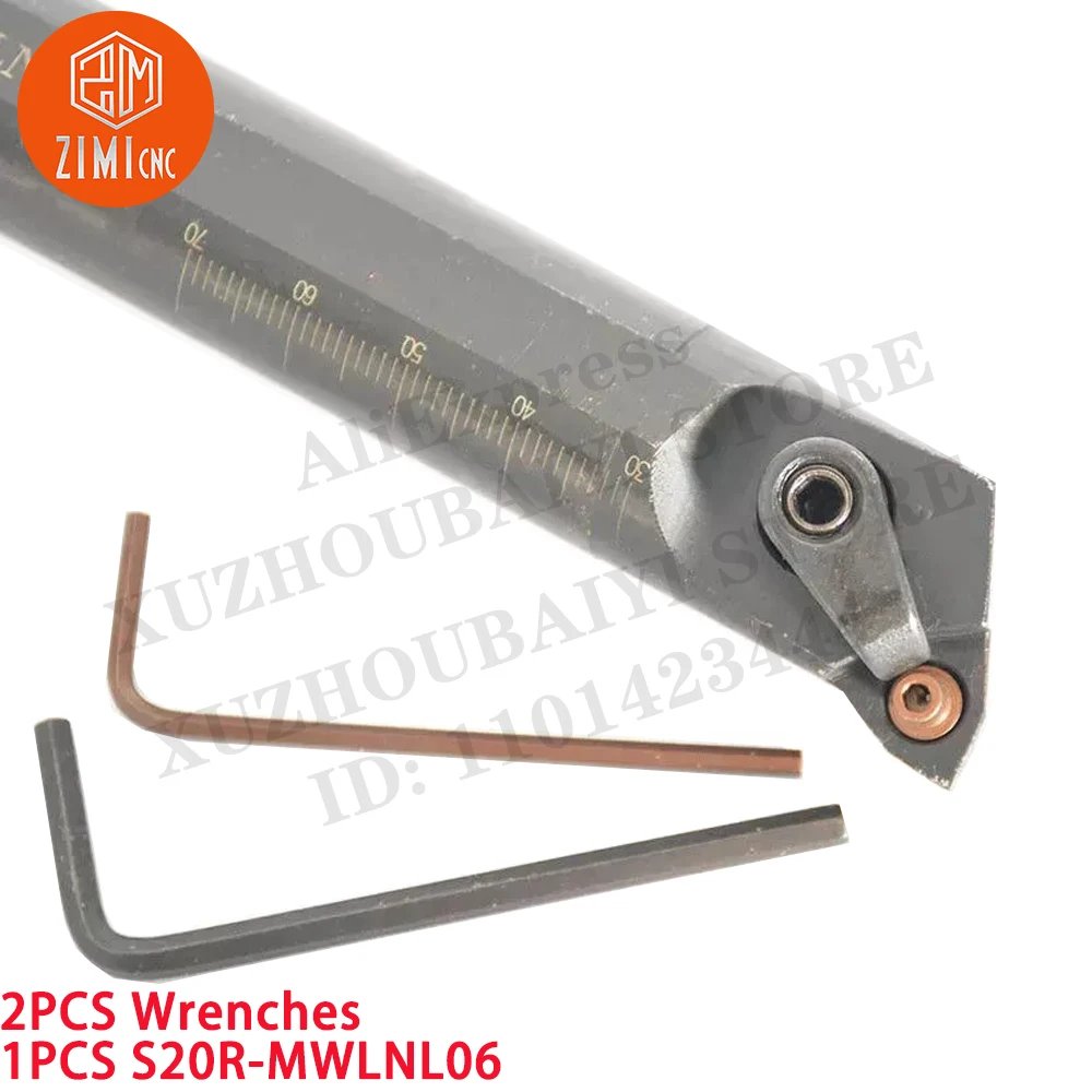 1PCS S20R-MWLNL06 20*200mm 95° Internal turning tool holder for WNMG0604 Carbide Inserts CNC metal lathe mechanical cutting tool