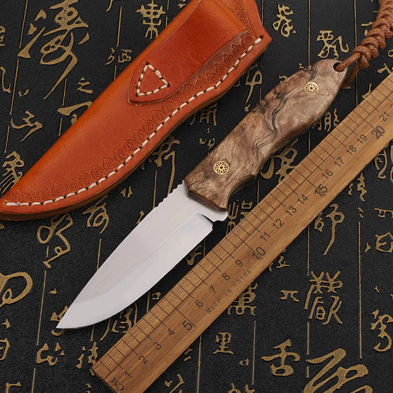 

Нож с фиксированным клинком из стали 14C28N и рукоятью из дерева Shadow Wood для охоты в джунглях, самообороны, кемпинга, резки, портативный нож
