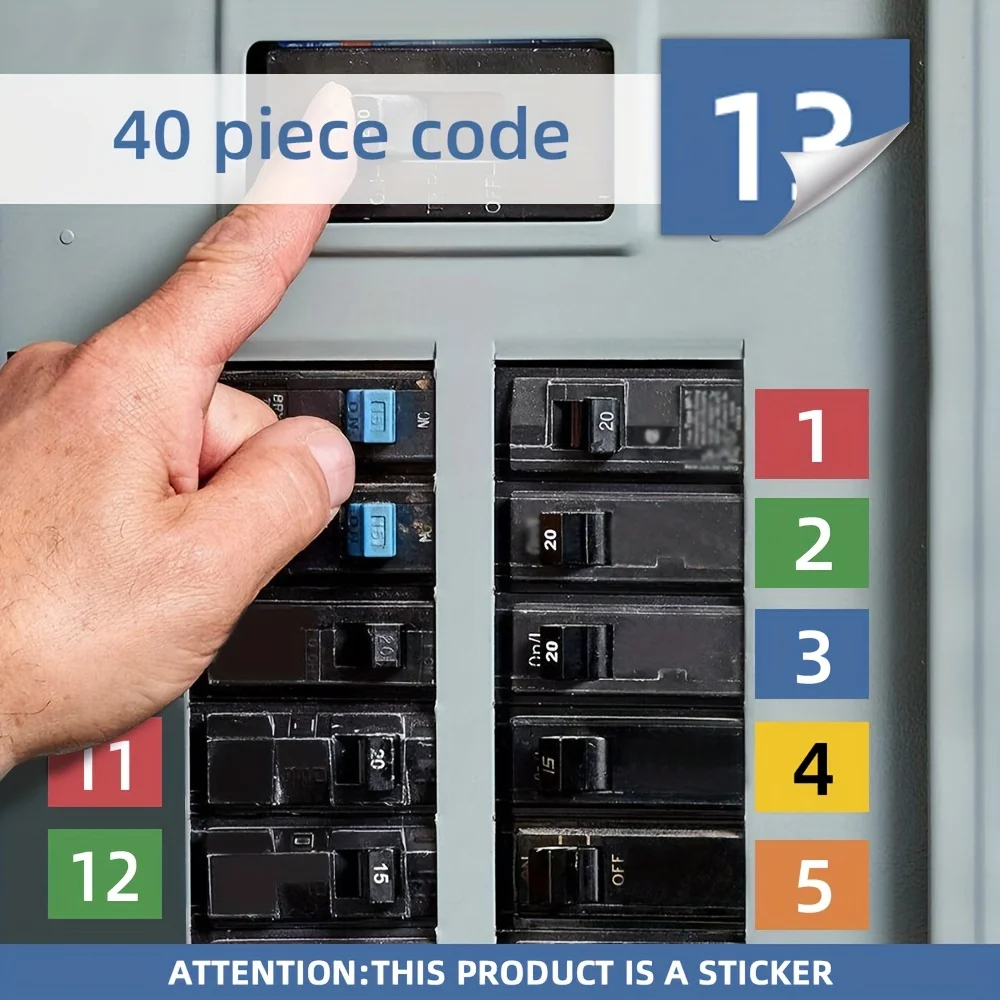 Circuit Breaker Label Kit with Marking Panel (1-10, N, T, R, S) | Handwritten Electrical Panel Stickers for Distribution Boxes