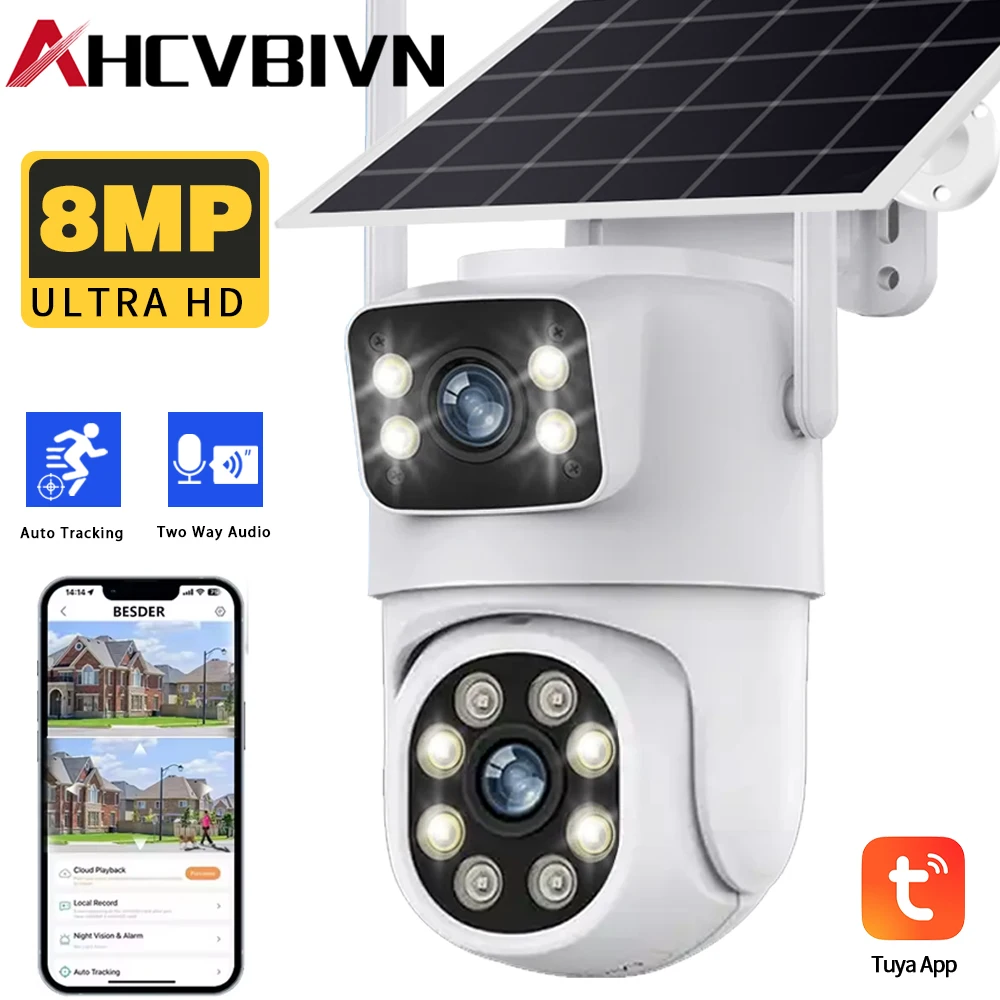 

TUYA 8MP WIFI Camera PTZ Outdoor 4K Wireless Dual-screen Security Protection PIR Detection CCTV Video Surveillance Camera