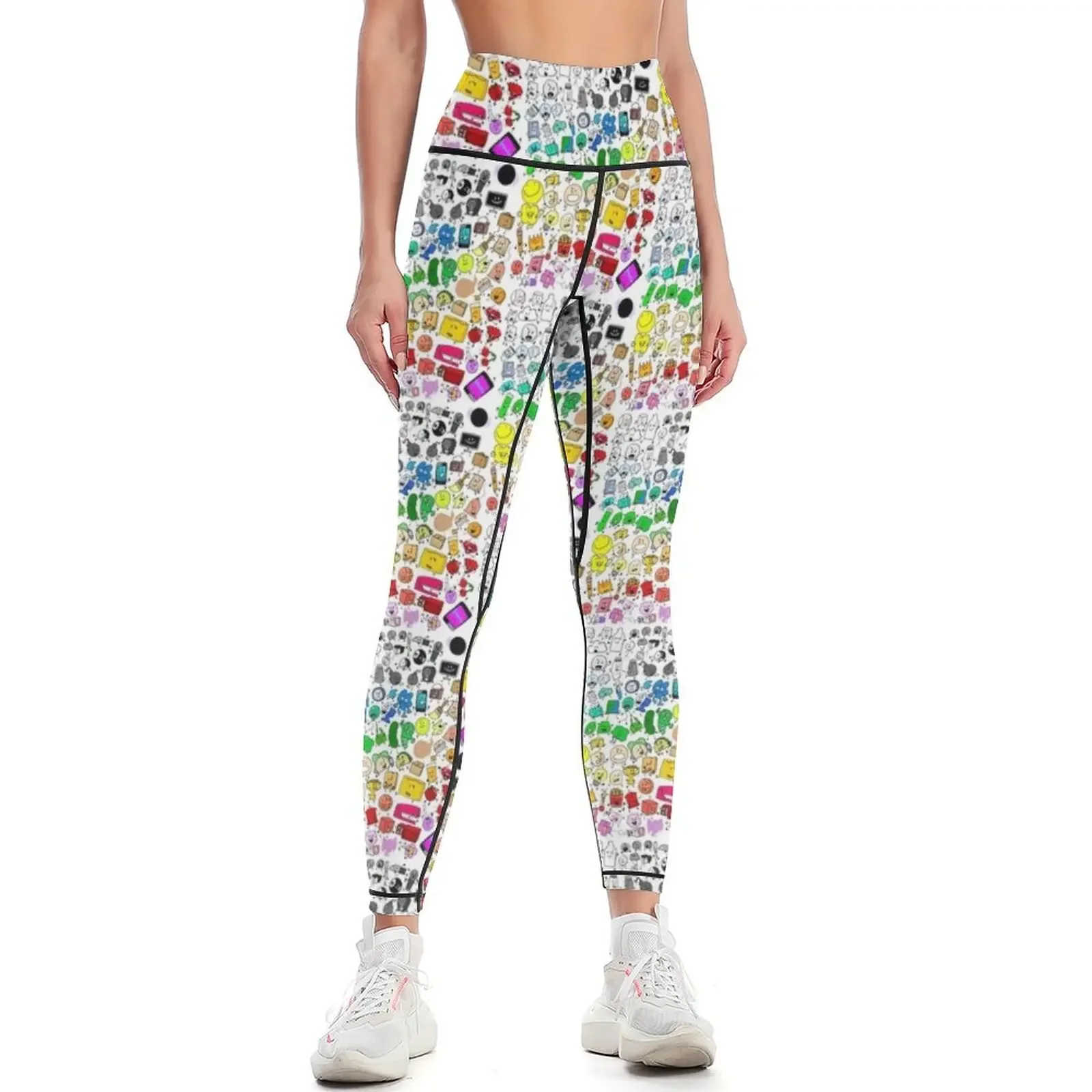 

BFDI Inanimate Insanity All Characters (Transparent) Leggings trousers Golf wear Sports pants for Womens Leggings