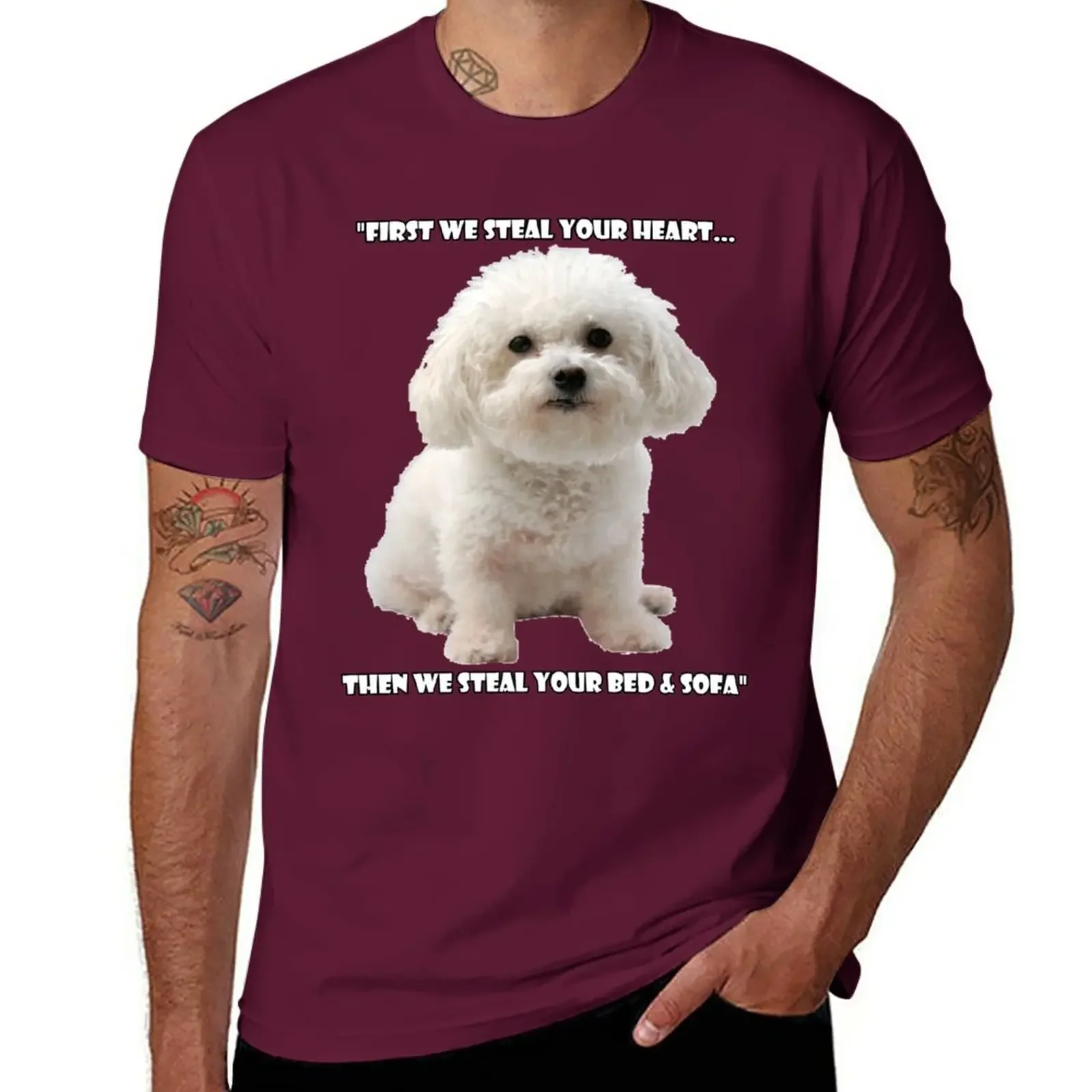 Mens Graphic Funny New Funny Bichon Frise Lover T-Shirt T-shirt Short Oversized Graphic Men Clothing Oversized Funny fashion new