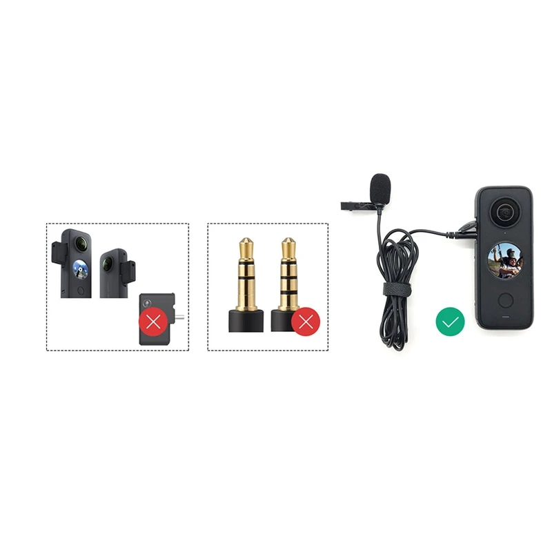 For Insta360 One X2 Lavalier Microphone Handheld Sport Camera Accessories Hi-Fi Sound Noise Reduction