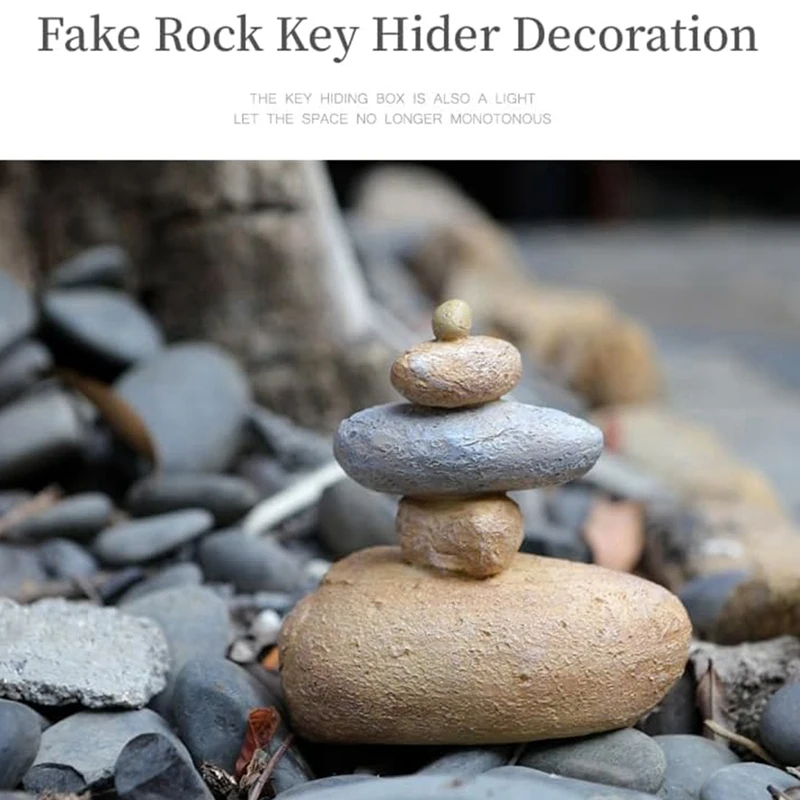 Rock Key Hider Outdoor Hide A Spare Key Outside Waterproof Fake Rock Key Hider Decoration Spare Key Hider Storage Box-AA26