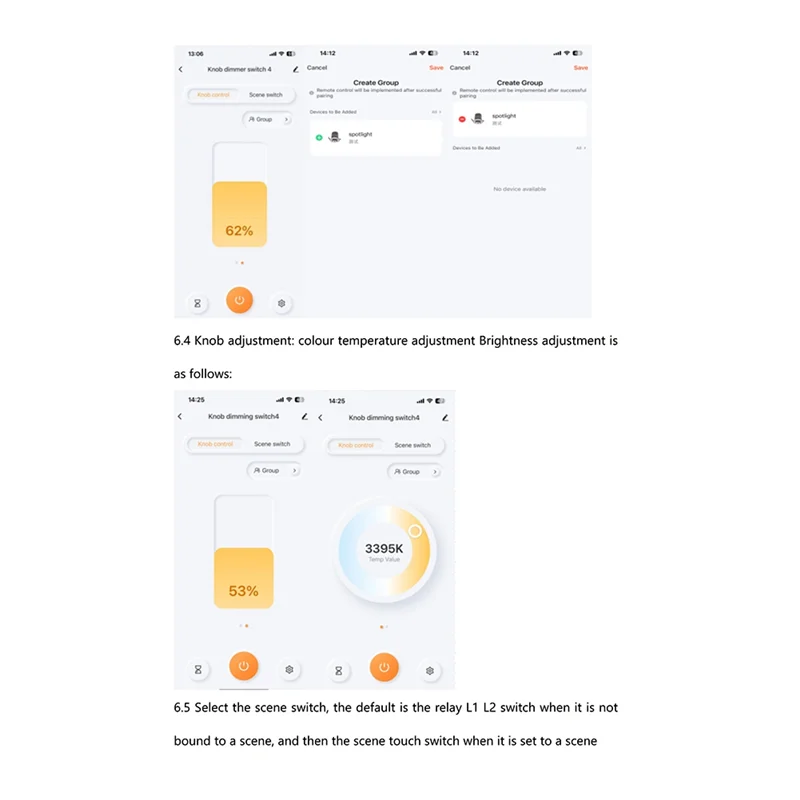 Tuya Zigbee Knob Smart Dimming Switch Panel App Control Voice Control Linkage 4 Gang Relay Smart Home Light Switch