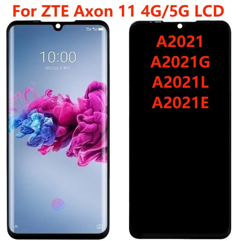 

For ZTE Axon 11 4G/5G LCD Display With Frame Original 6.47" Axon 11 5G A2021E A2021G LCD Touch Screen Digitizer Assembly Parts