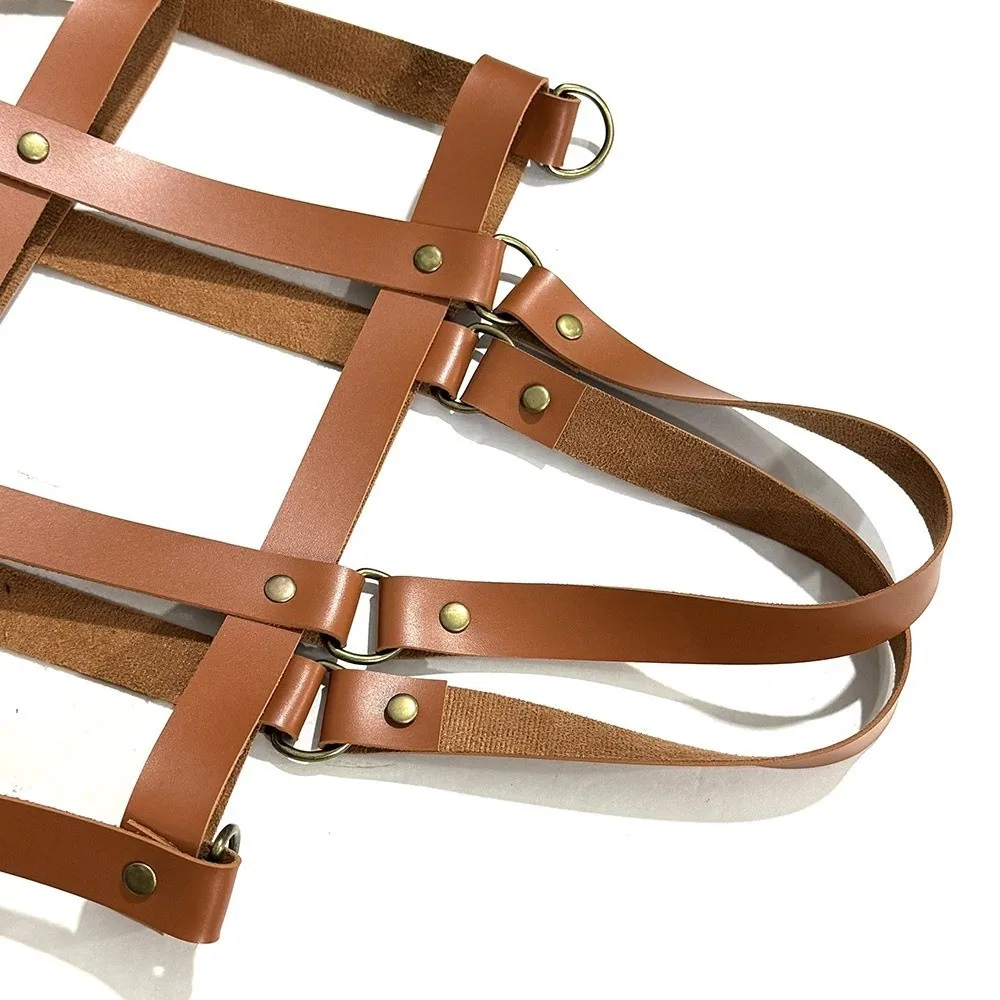 ريترو ستايل DIY حقيبة يد صنع عدة بولي Leather الجلود حزام الكتف قابل للتعديل حقيبة من القماش سعة كبيرة حقيبة جلدية قيعان