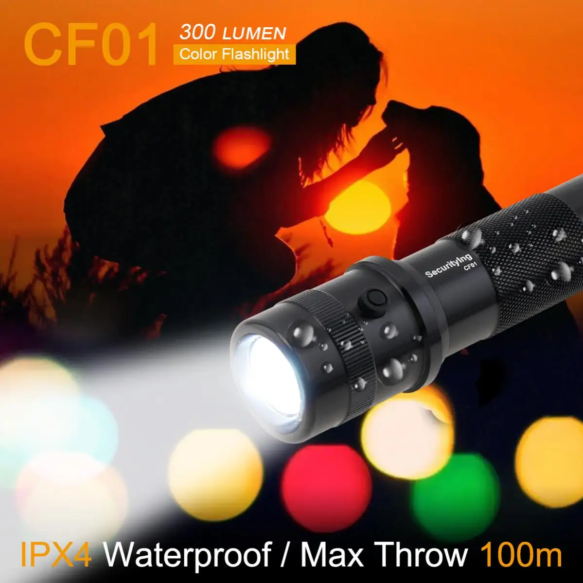 SecurityIng CF01 Zoomable Multicolor Flashlight in 1 LED Colorful Flashlight for Night Signal Light/ Photograph Effect Lamp