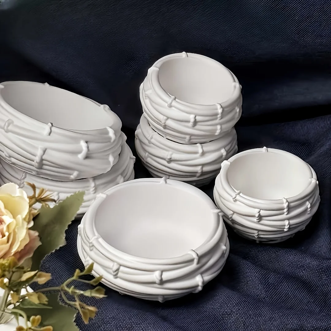 1/2 Stück DIY handgefertigte Vogelnest-Silikonform, perfekt für die Herstellung von Kerzen, Harzschmuck, Ton- und Gipsarbeiten, kreativ – Detail 4