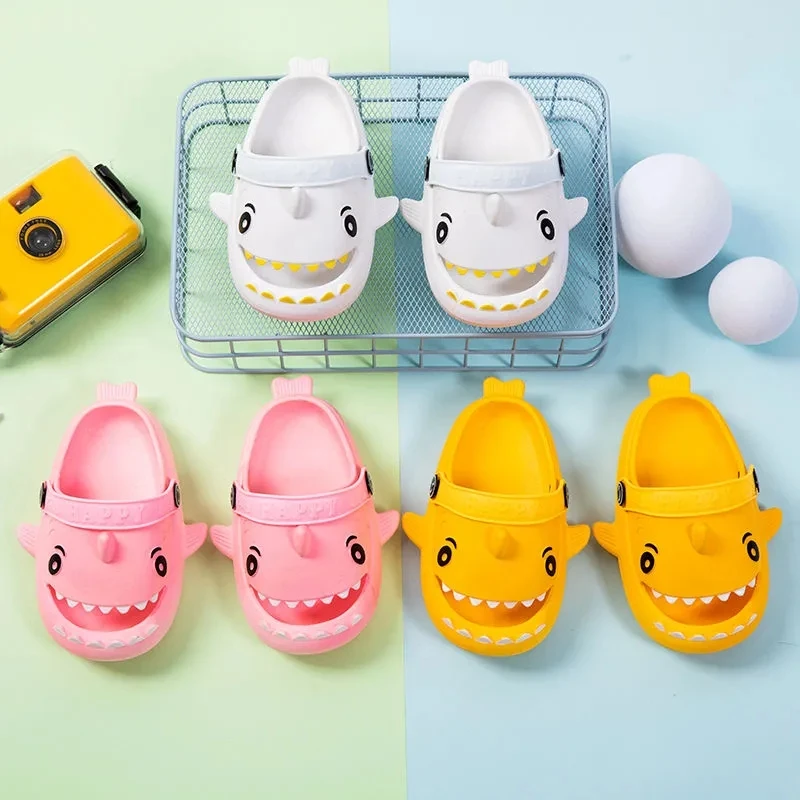 Summer new arrival shark slippers children cartoon slidesToddler flipflop\'s BABI boys and girls home slippers kid Beach Sandals