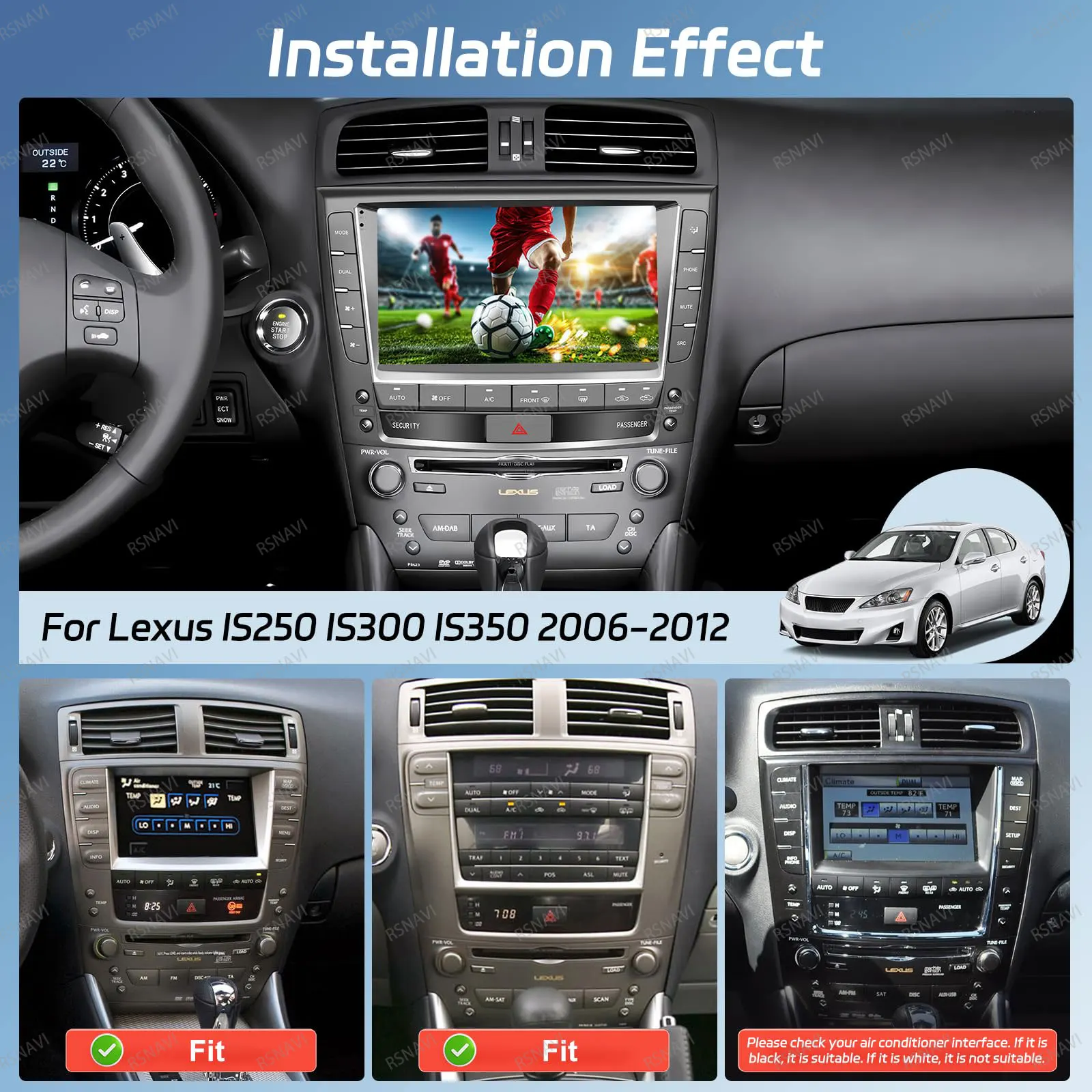 Android 15 Car Radio For Lexus IS250 IS300 IS200 IS220 IS350 2005 - 2012 Qualcomm Stereo DSP Wireless Carplay Auto Navigation BT
