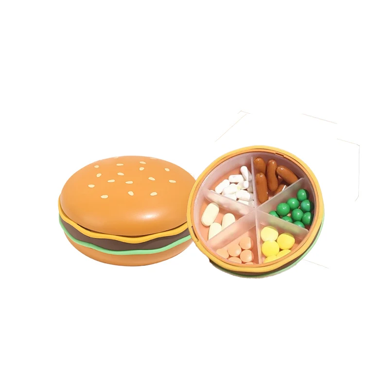 2/3/6 Compartment Portable Hamburger Pill Box for Home Travel Dustproof and Moisture-proof Large Storage Capacity