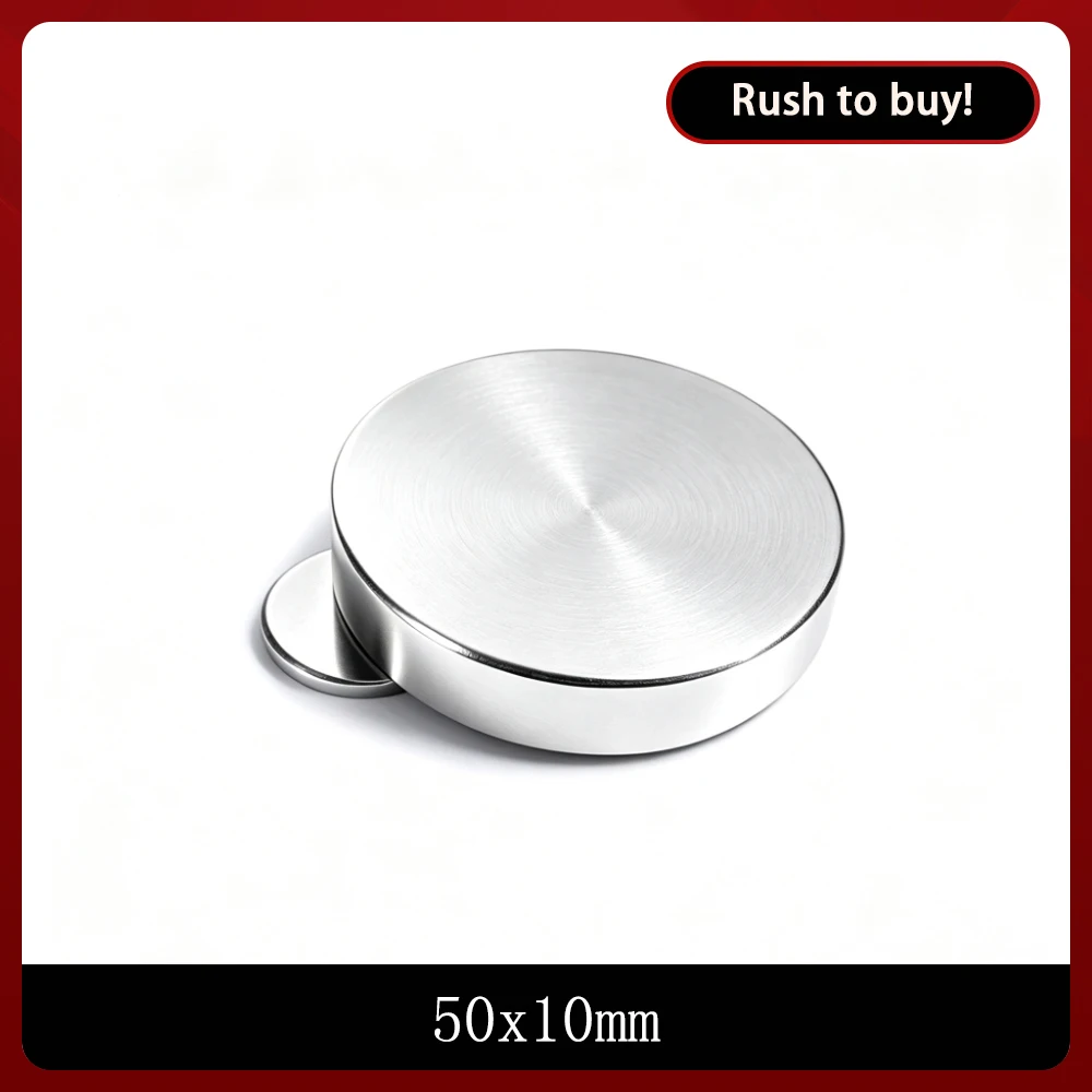 50x10 mm Super Powerful Strong Magnetic 50mmx10mm Permanent Neodymium Magnets 50x10mm Big Round Magnet 50*10 mm