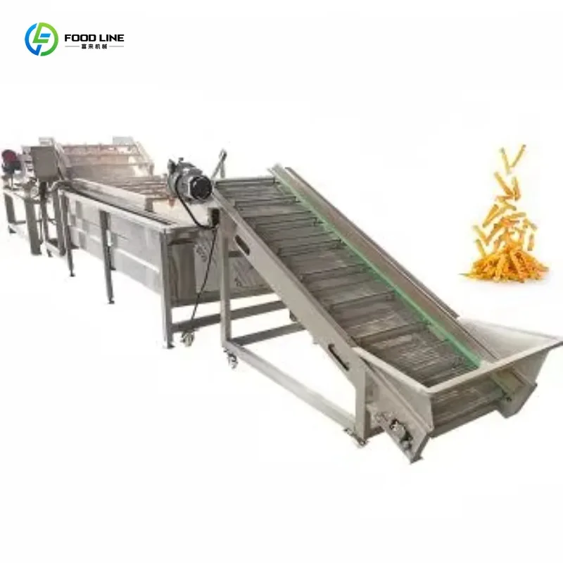 Customized Commercial Automated Potato Chips And French Fries Production Lines With Fryer Heat Exchanger  Function