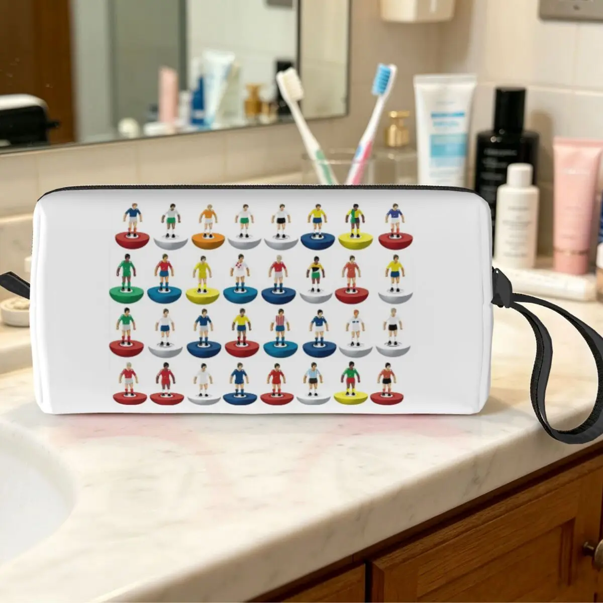 World Subbuteo Players Makeup Bag Cosmetic Organizer Toiletry Cosmetic Bag for Women Beauty Travel Pencil Case
