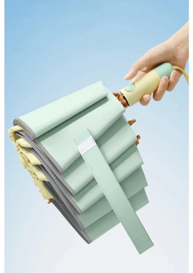 

UPF50+ Windproof Automatic Reverse Umbrella for Women, Color Coating Sunny and Rainy Anti-ultraviolet Folding Umbrellas Parasol