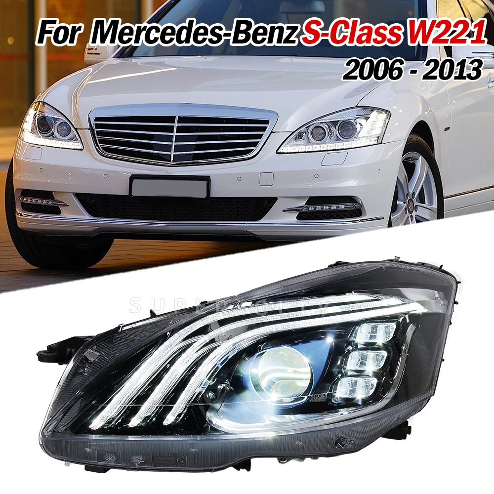 Headlights For Mercedes-Benz S W221 2006 2007 2008 2009 Headlight Assembly Upgrade Plug and Play LED Headlamp