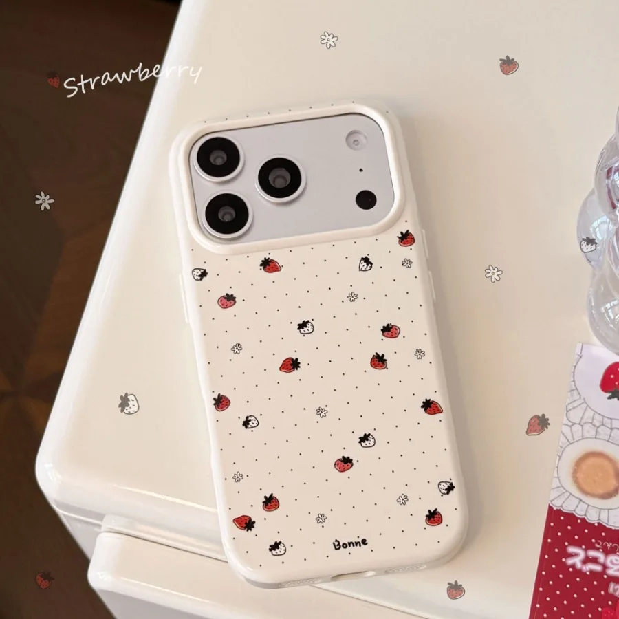

[Under the Tower] Sweetheart strawberry suitable for apple 17promax phone case iphone16 summer girl 15 drop resistance