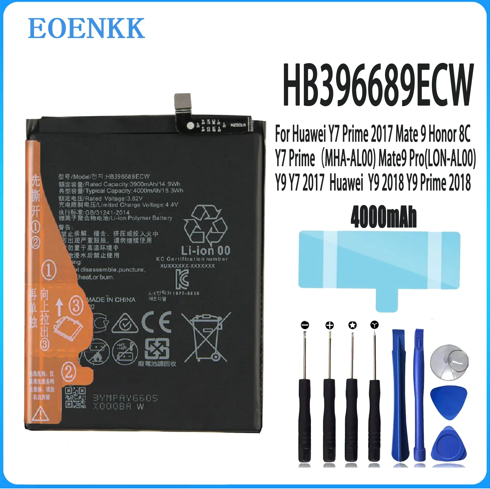 

HB396689ECW Battery For Huawei Y7-2019 Y7 Pro 2019 Y7 Prime 2019 Repair Part Original Capacity Mobile Phone Batteries Bateria