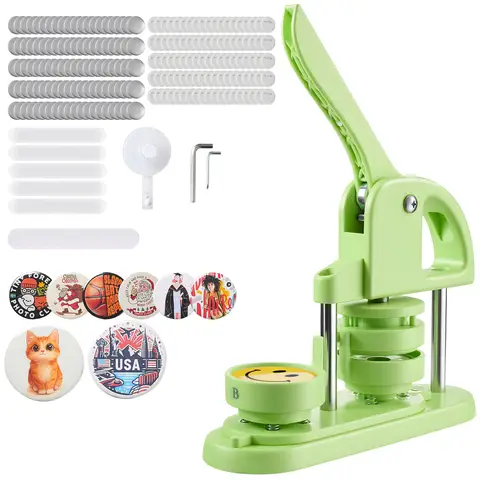 SucceBuy Button Maker Machine Plastic Pin Maker 100pcs Button Parts Circle Cutter and Hex Wrenches Reinforced Ergonomic Handle