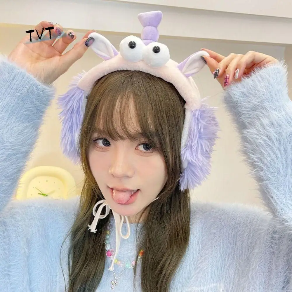 

Lovely Korean Y2k Plush Earmuffs Adjustable Windproof Girls Fluffy Earflap Outdoor Soft Warm Winter Ear Cover Women