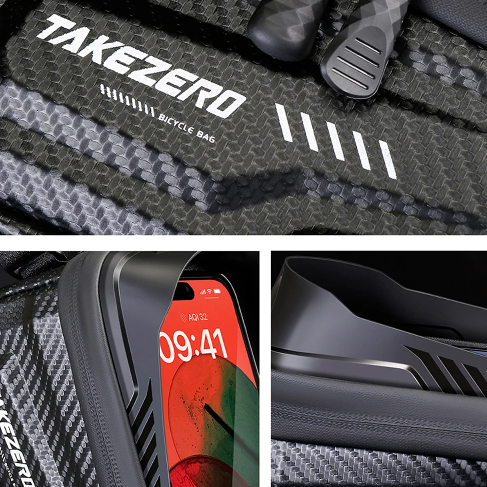 

1L Bike Front Frame Bag Waterproof Portable Cycling Bags 6.8 Inch Touch Screen Road Bike Accessories
