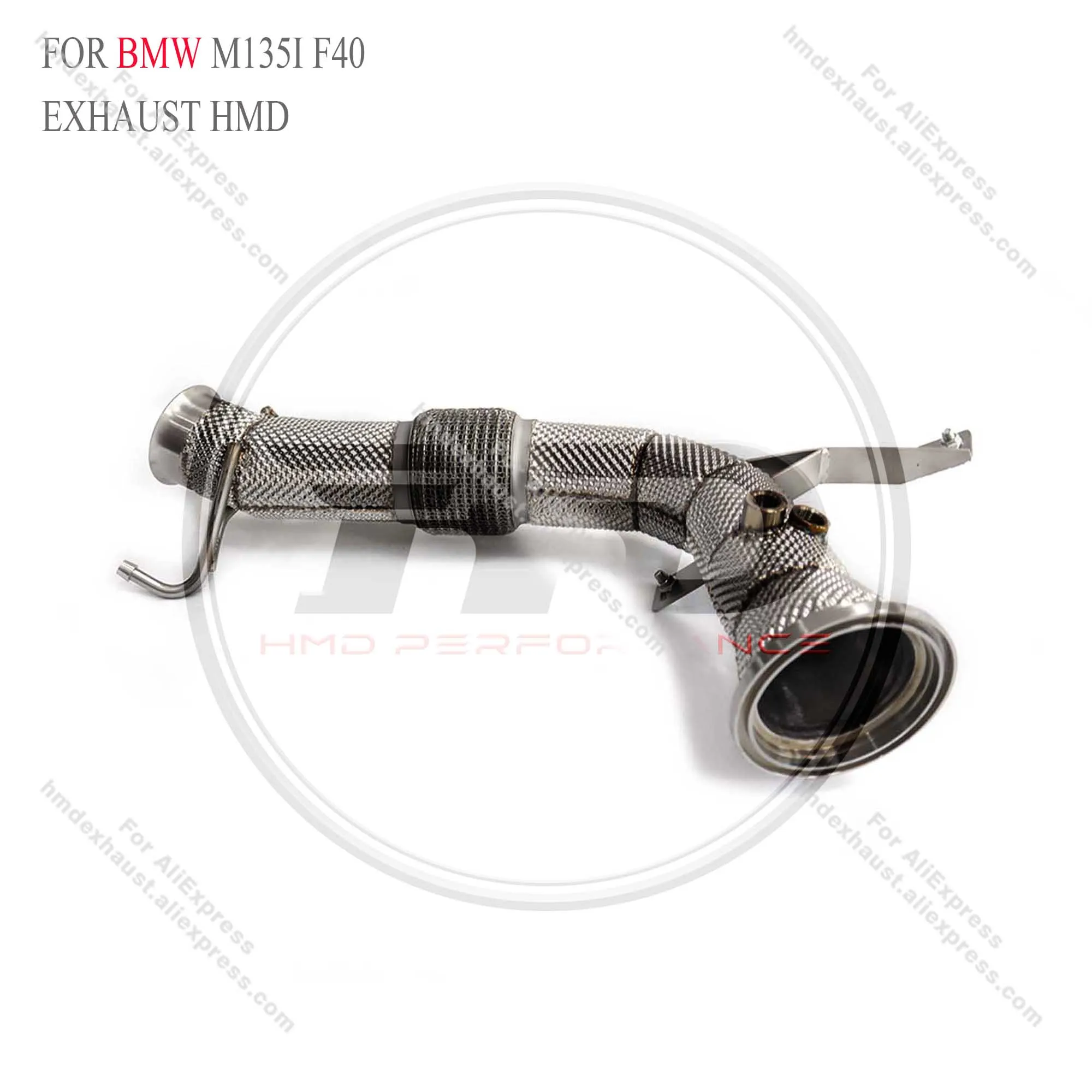 HMD High Flow Exhaust Downpipe For BMW M135i F40 With Heat Shield Pipes Exhaust Auto Racing System Car Accessories