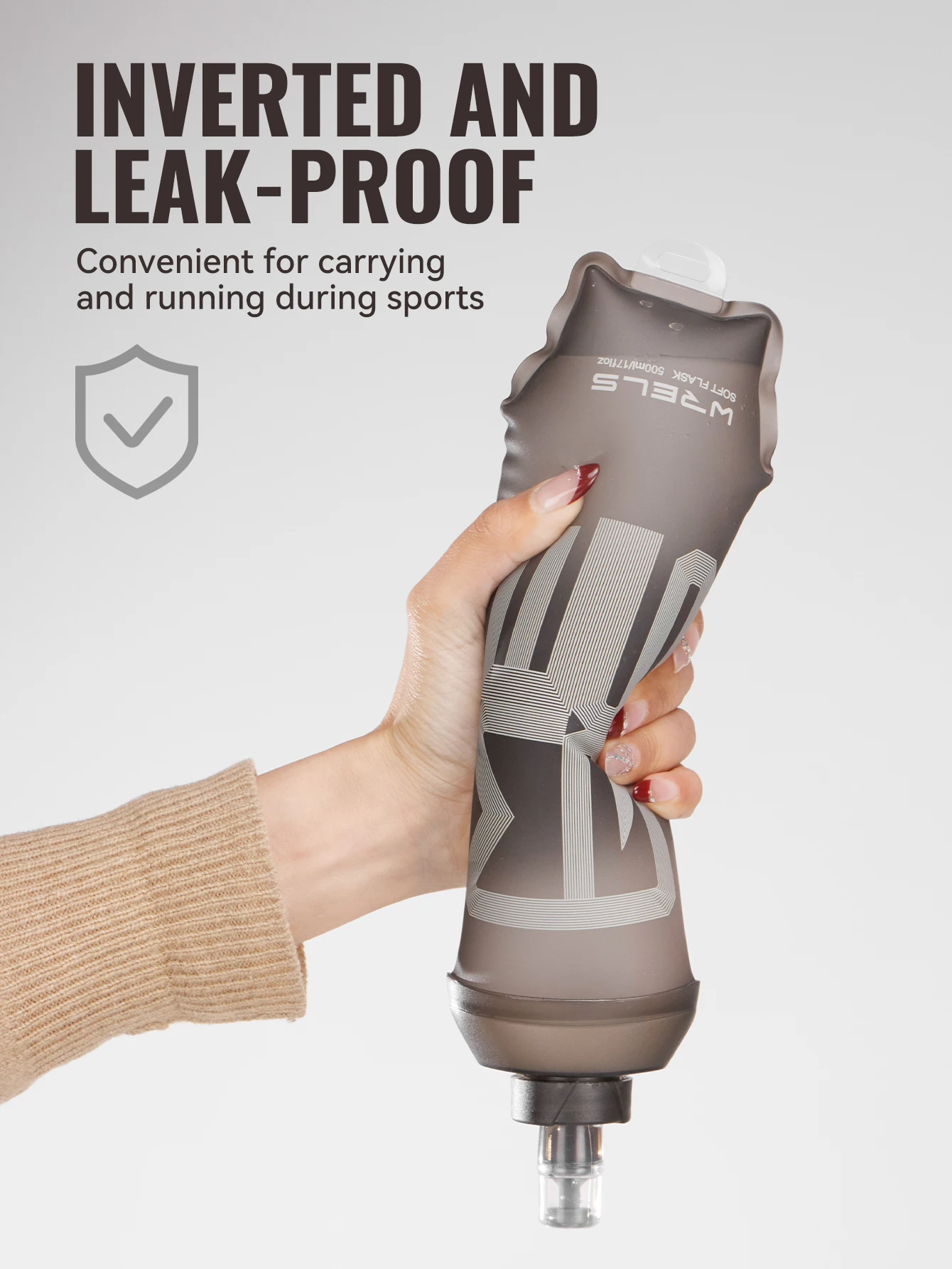 WRELS Outdoor Lauf- und Radsport-Trinkflasche Tragbare Hydrations-Gürteltasche BPA-freie Faltbare Fahrrad-Trinkflasche – Detail 6