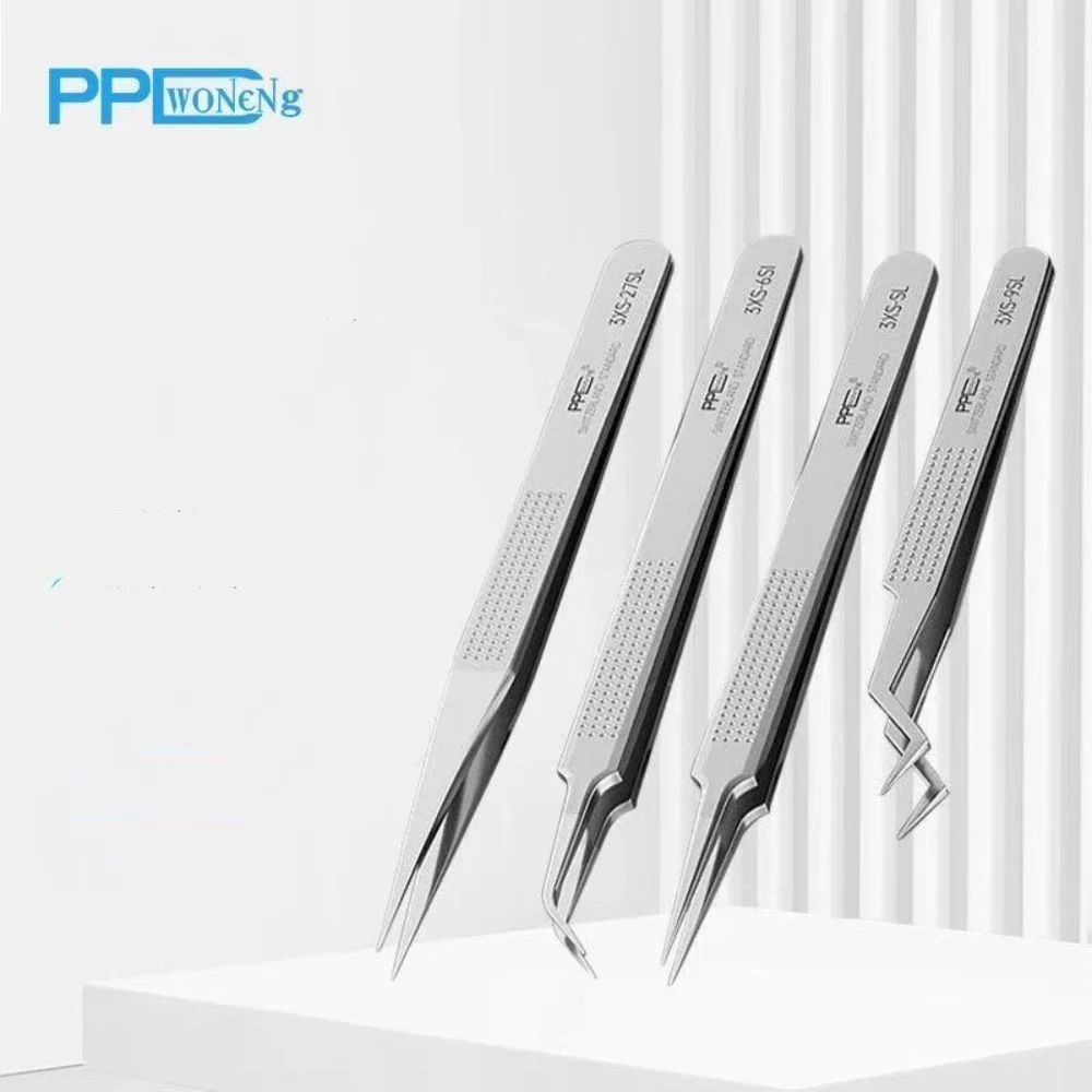 

Stainless Steel Tweezers with Pointed and Curved Tips - High - Precision Clips, Tools for Mobile Phone Repair and Tin Planting