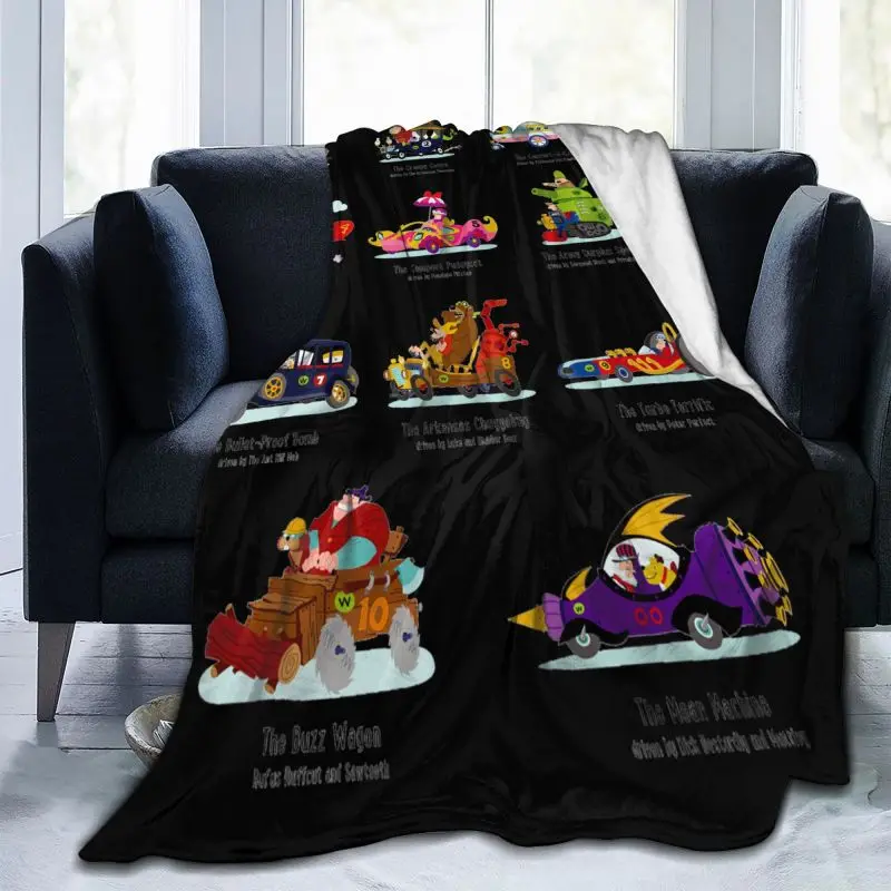 Maglia Wacky Races Dastardly And Muttley Cartone Blanket Fluffy Raschel Lightweight Bedding Travel Decorative Sofa