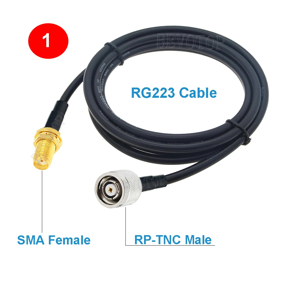RG223 Low Loss Double Shielded SMA to TNC Coax Cable RF Extension Jumper for 4G LTE Wireless Router Gateway Cellular ADS-B Radio