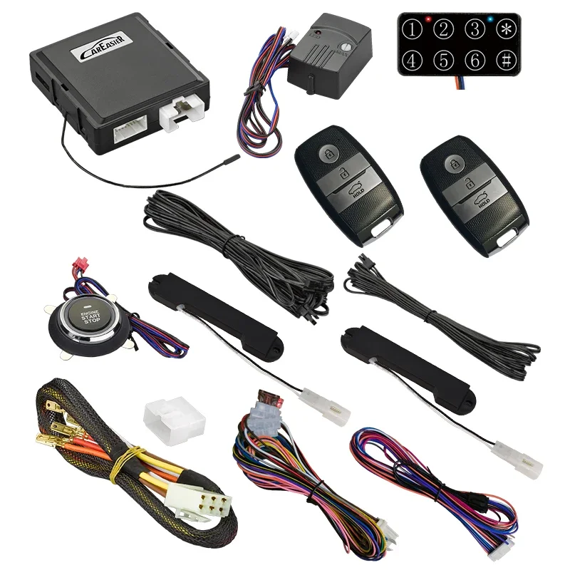 4G GPS/GSM Car Alarm PKE Keyless Push Button Start Stop System with Alarm Triggers By Shock Sensor/doors/trunk/ignition