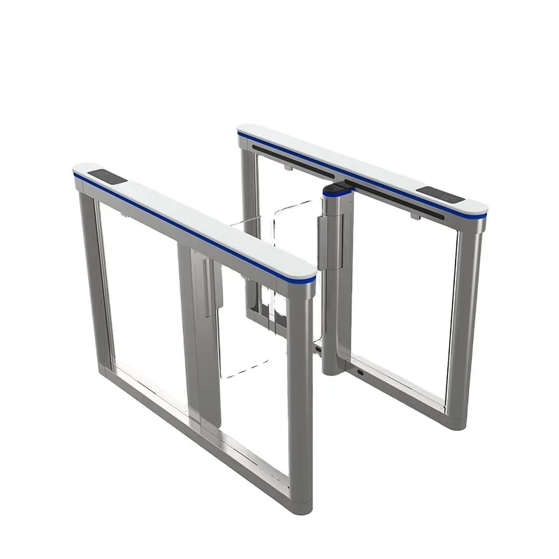 

High security RFID optical face recognition pedestrian access control swing turnstile barrier speed gate system for hotels