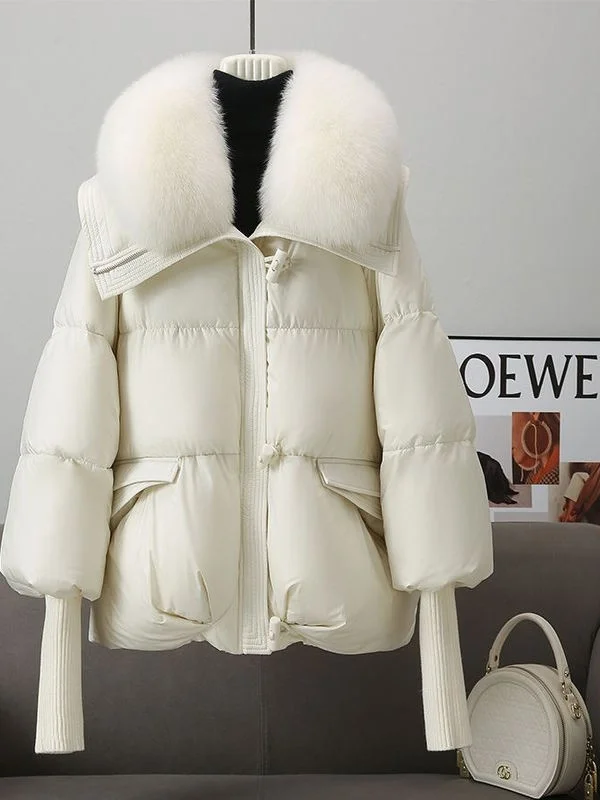 انفصال الفراء طوق أسفل القطن Jaet المرأة ort Sle الدافئة Plu الشتاء ملابس خارجية عادية تخفيف Faion Thiened سستة