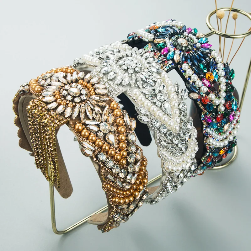 

Heming headband fashion French court style pearl tassel bangs hair cave high-end temperament versatile headband hair accessories