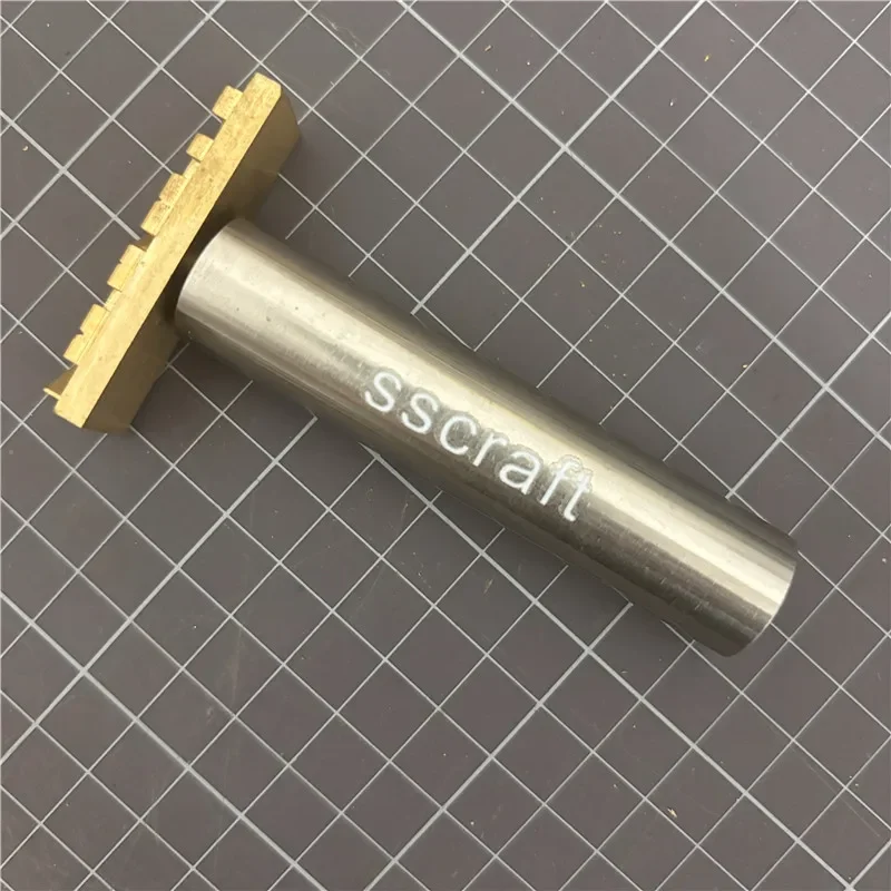 SSCRAFT LOGO Customized Leather Stamp Handle Brass Mold Metal Stamping Pressing Carving Punch Branding Personalize Knocking Rod