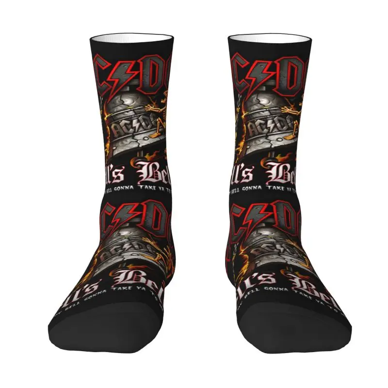 Крутые мужские носки AC DC Hells Bells на заказ, удобные теплые носки унисекс с 3D принтом в стиле рок, хэви-метал