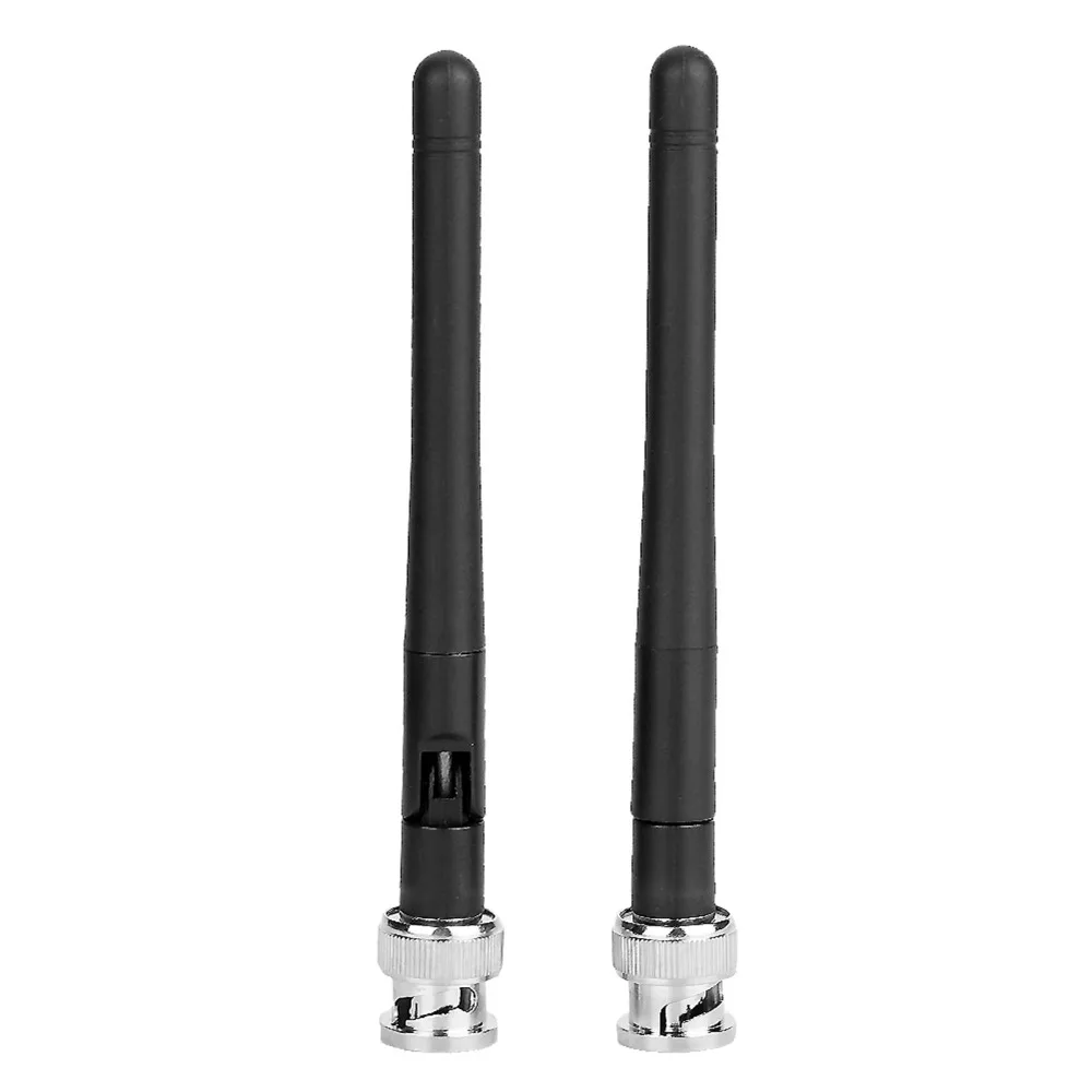 2PCS Simple Fit ABS UHF Antenna Black Foldable Microphone Antenna Receiver Antenna Mic Aerial Swap