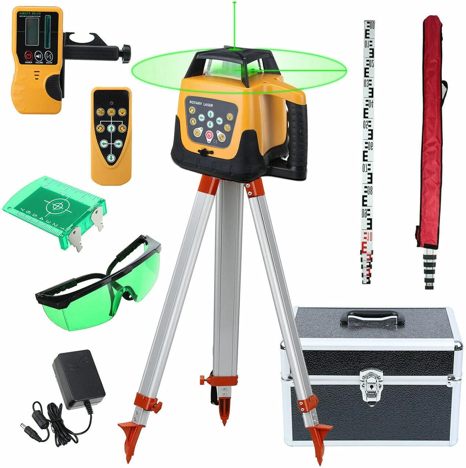 Samger Auto Self-Leveling 360 Rotary Laser Level 500m Vertical Horizontal Scaning Instrument Measuring Tools W/ Remote Control