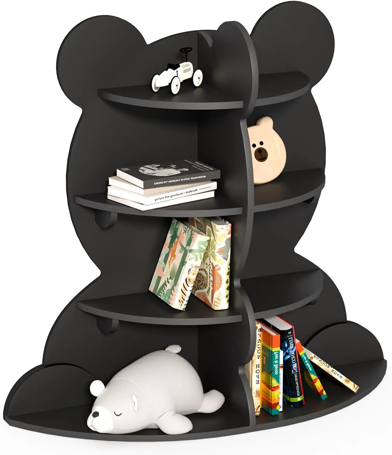 Kleine Beer Peuter Boekenrek 4-Tier Baby Kind Boekenkast Speelgoed Organisator Boek Opslag Houten Display Stand Plank voor Kinderdagverblijf Playroo