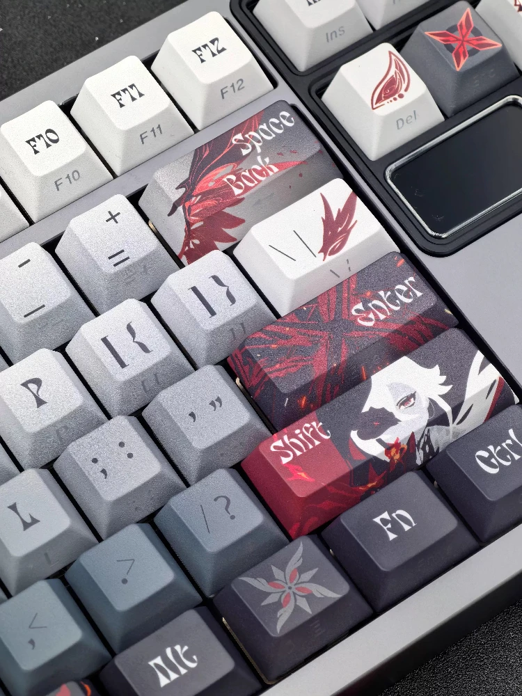 Arlecchino Keycap Game Genshin Impact The Knave PBT Sublimation Cherry Profile Transparent Mechanical Keyboard Cap Cosplay Gifts