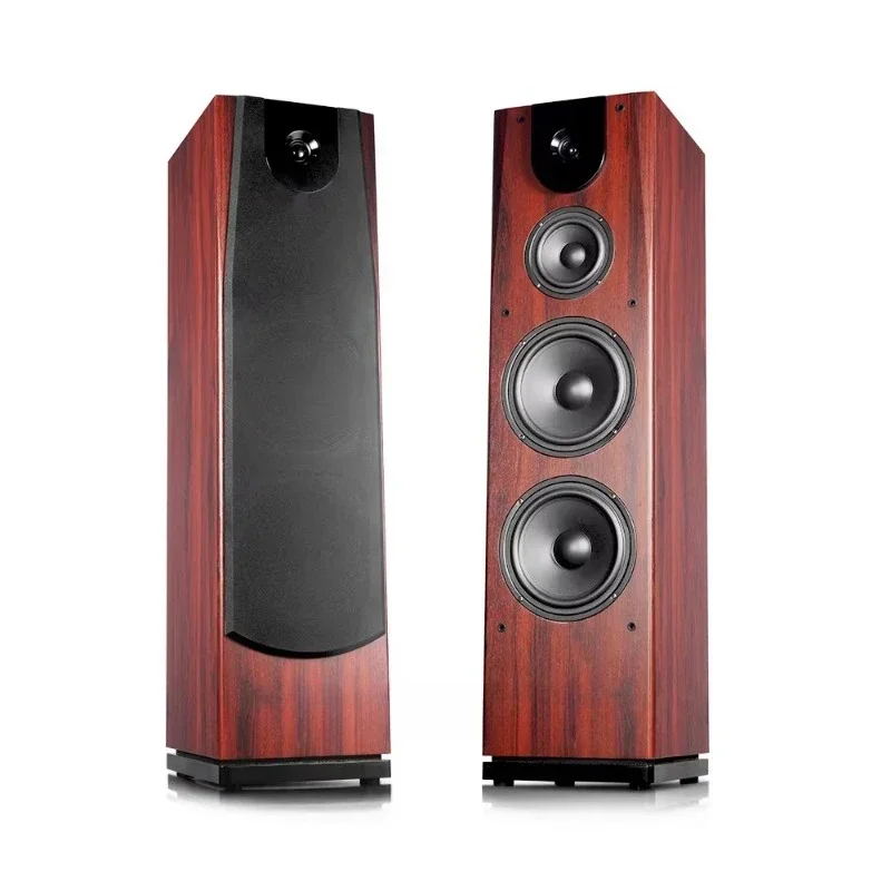 High-End Tower 2.0 Front Speaker Living Room Three-Band Passive HiFi Floor-to-Ceiling Home Stereo Wooden