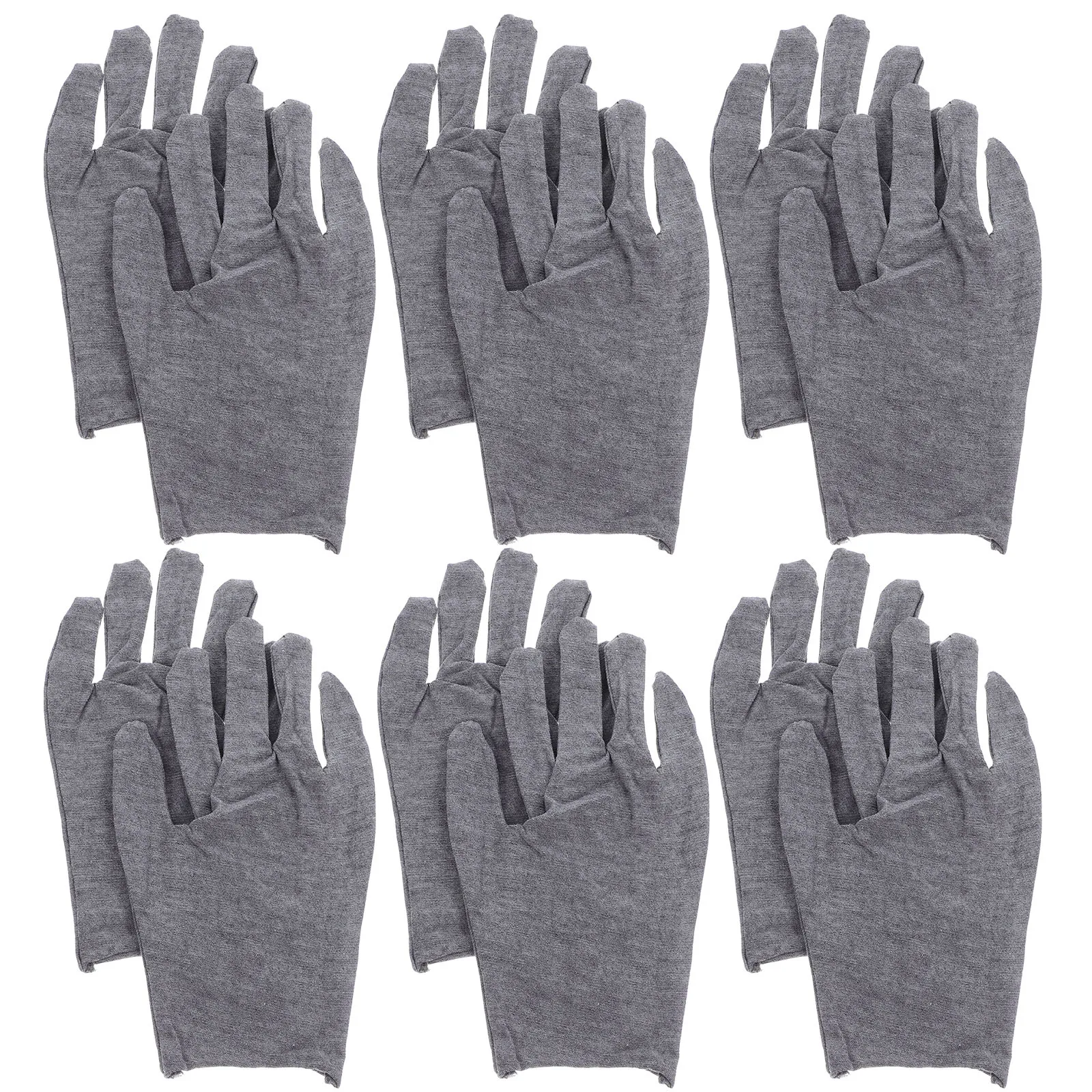 

12pcs Grey Cotton Gloves Soft Antislip Thermal Construction Mens Winter Hand Snowboard Gardening Protective Labor