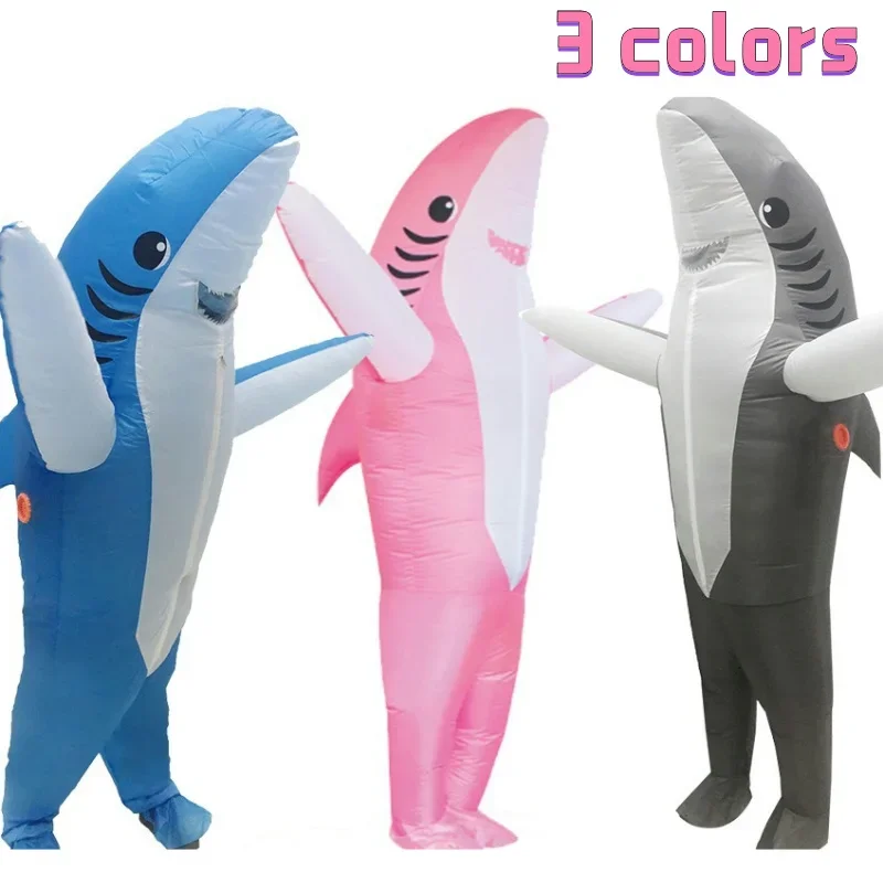 

Inflatable Shark Costume Air Blow up Jaws Jumpsuit Fancy Dress Funny Carcharias Suit for Cosplay Party