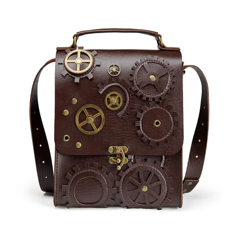 Retro Steampunk Women Shoulder Bags Vintage Clock Money Clutch Handbag Daily Ladies Casual Crossbody Purse Fashion Personality A