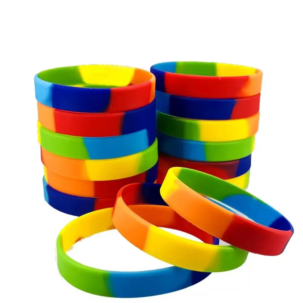 10pcs Special Lovers 6-segment Bracelet Six Colour Against Homophobia Pride Bracelet Friendship Rainbow Rubber Wristband